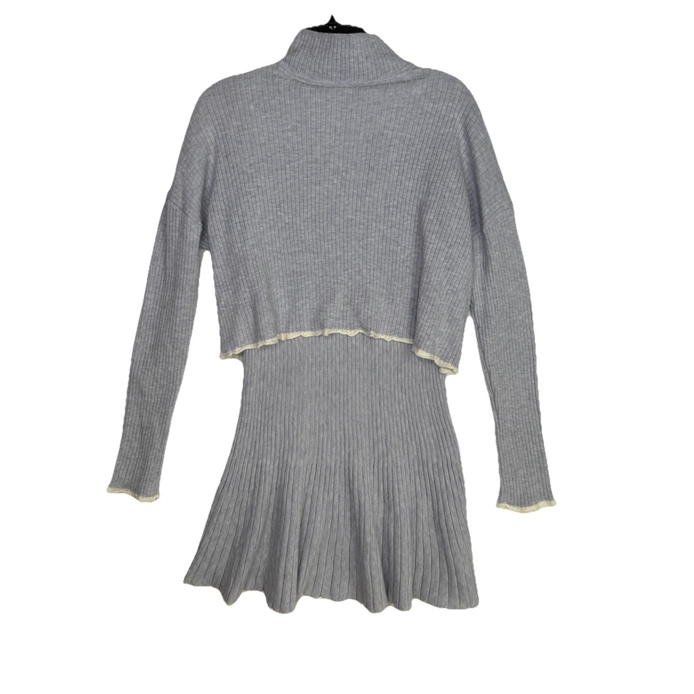 Daily Practice by Anthropologie Miles Sweater Dress 1/4 Zip Gray Blue Size M - Picture 8 of 10